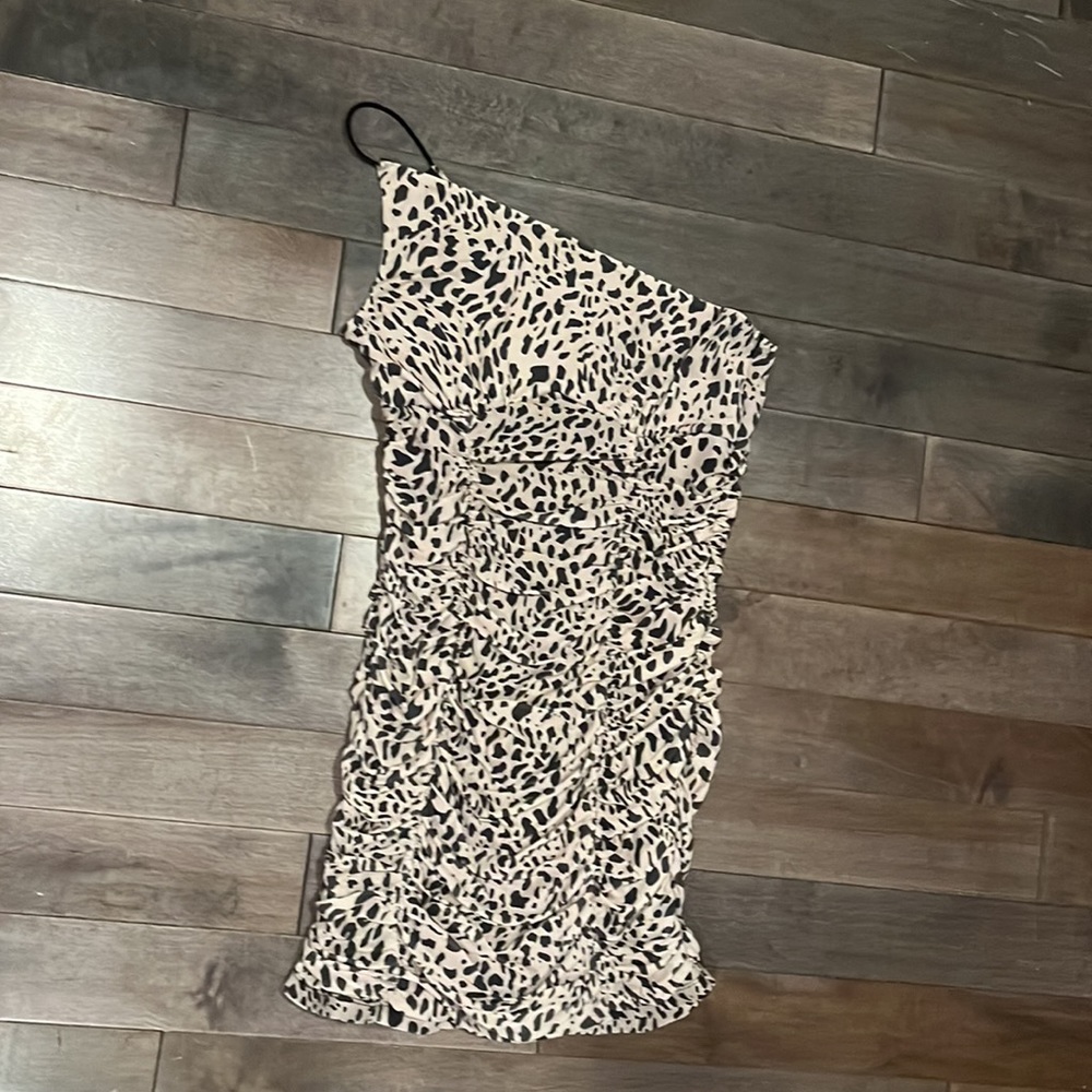 One Shoulder Cheetah Dress